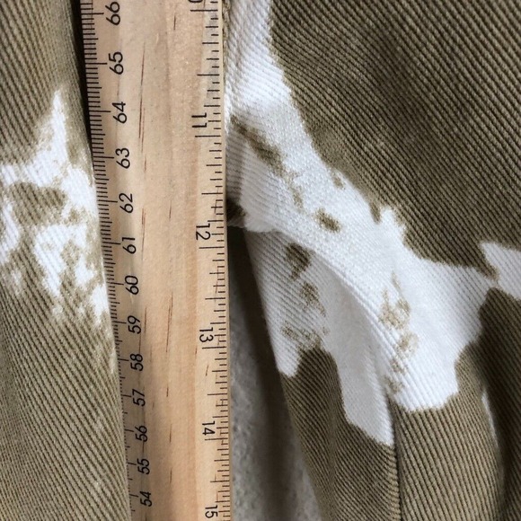 Et Clet Jeans Womens Large Tan White Denim Tie Dye High Rise Wide Leg Casual New - Picture 13 of 16